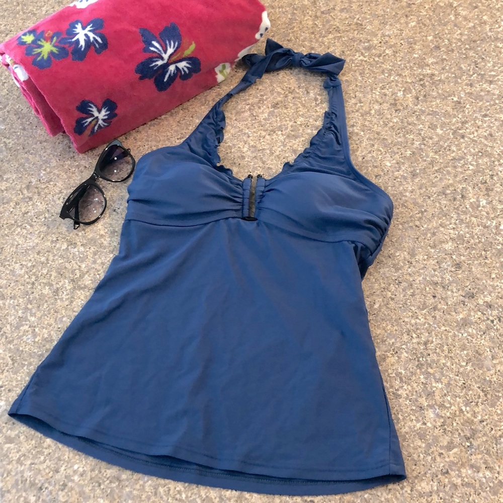 Croft & Barrow Blue Tankini Swim Top Size 8  Top Only